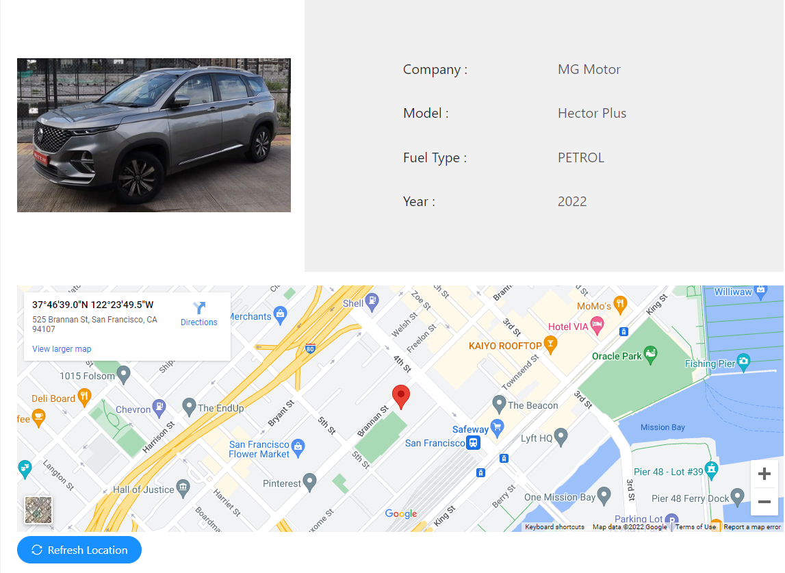 Screenshot of crAPI Dashboard